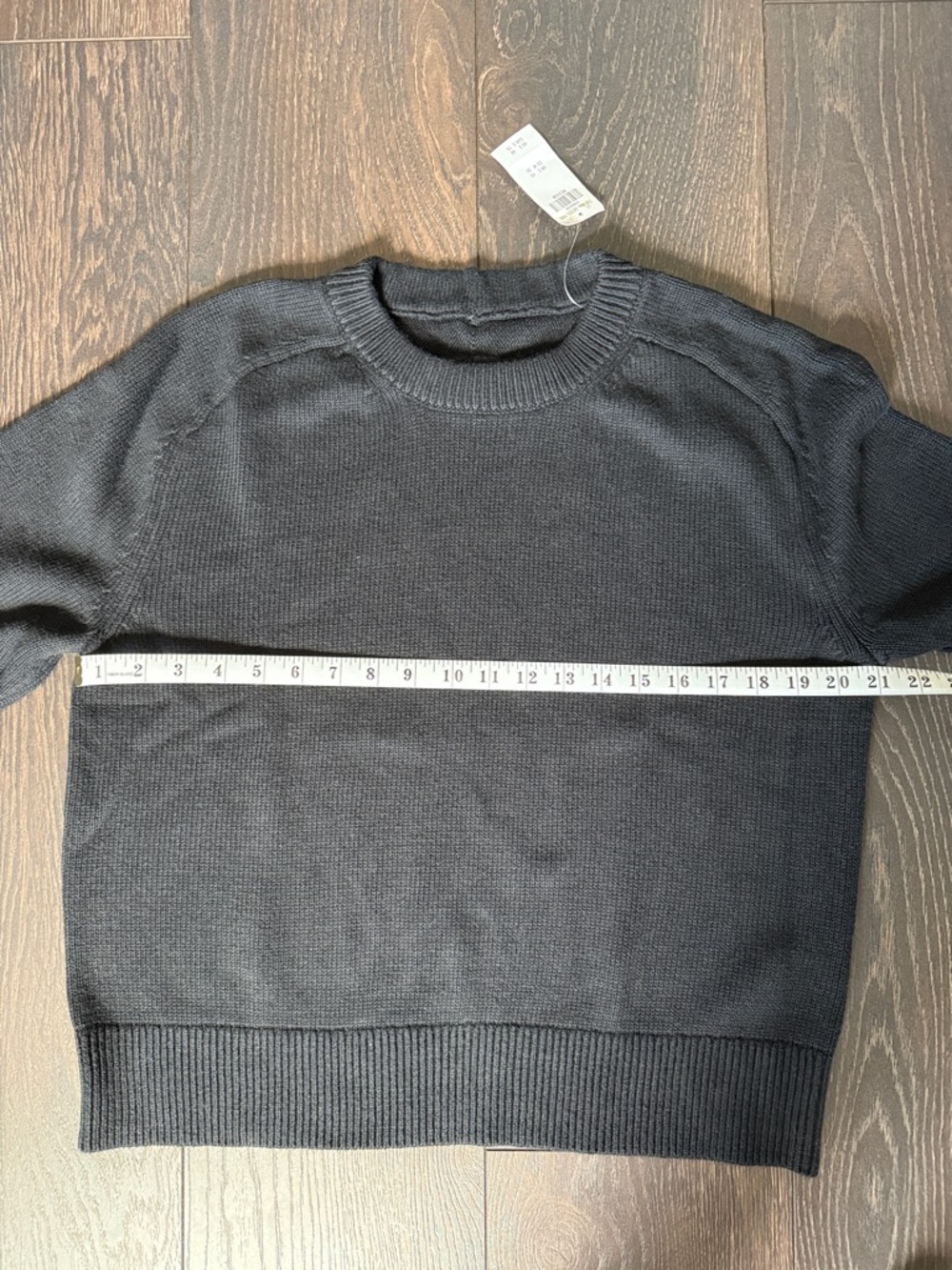 A&F Madeline Cotton Blend Crew Sweater in Black - Picture 3 of 5